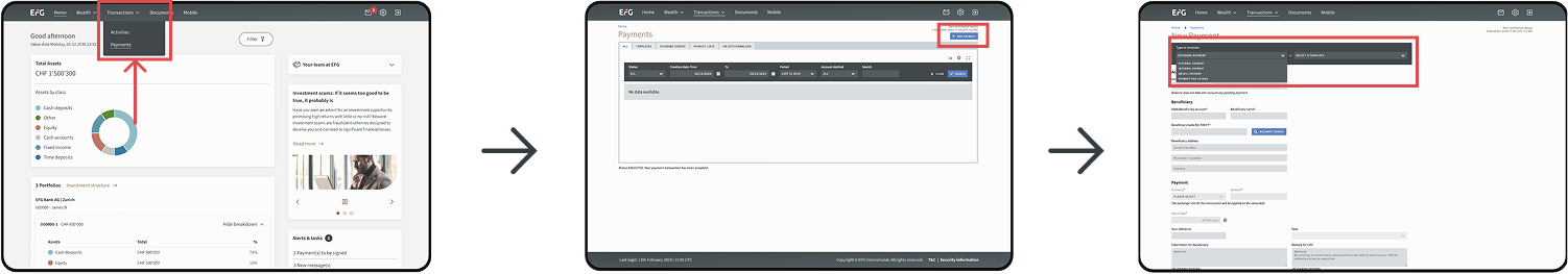 Effectuer un paiement
