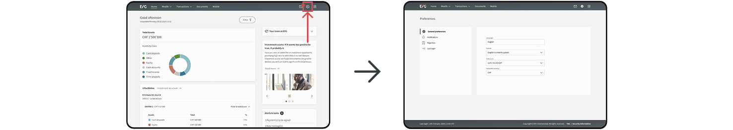 Updating preferences 