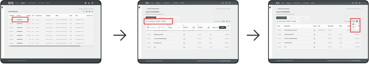 Search and export